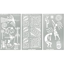 Aleks Melnyk No.494 Metal Stencils, Kokopelli Fertility Deity, Petroglyph Designs, Small Stencils, 3 PCS, Template for Wood Burning, Engraving, Crafting, Scrapbook, Art