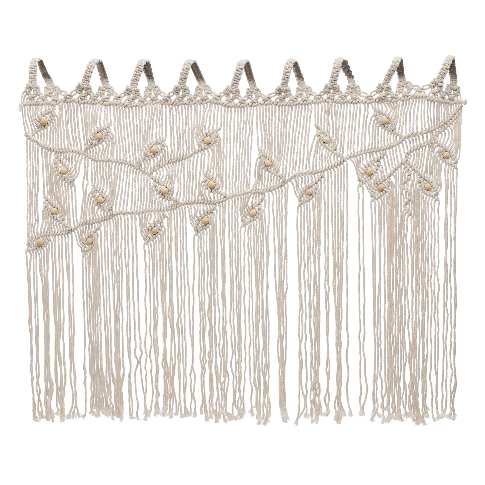 Rideau de porte bohème tissé en coton de haute qualité beige 110 x 80 cm