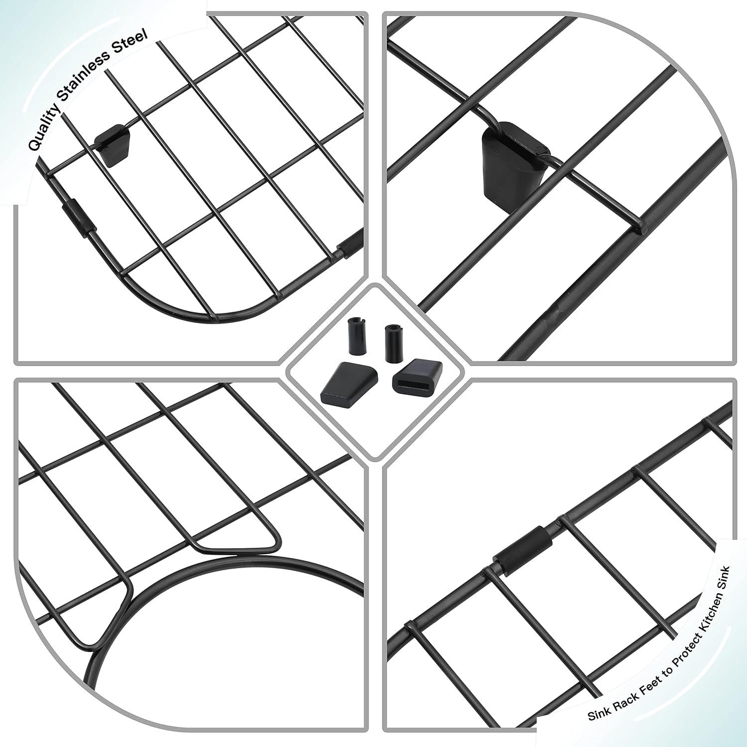 Black Sink Grid 24 15/16"x13 1/8",Sink Protectors for Kitchen Sinks,Sink Grate,Sink Bottom Grid