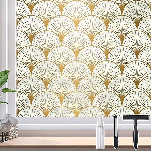 DKTIE Película de privacidad para ventana, vidrio esmerilado, adhesivo estático, no adhesivo con herramientas de instalación, estilo moderno de