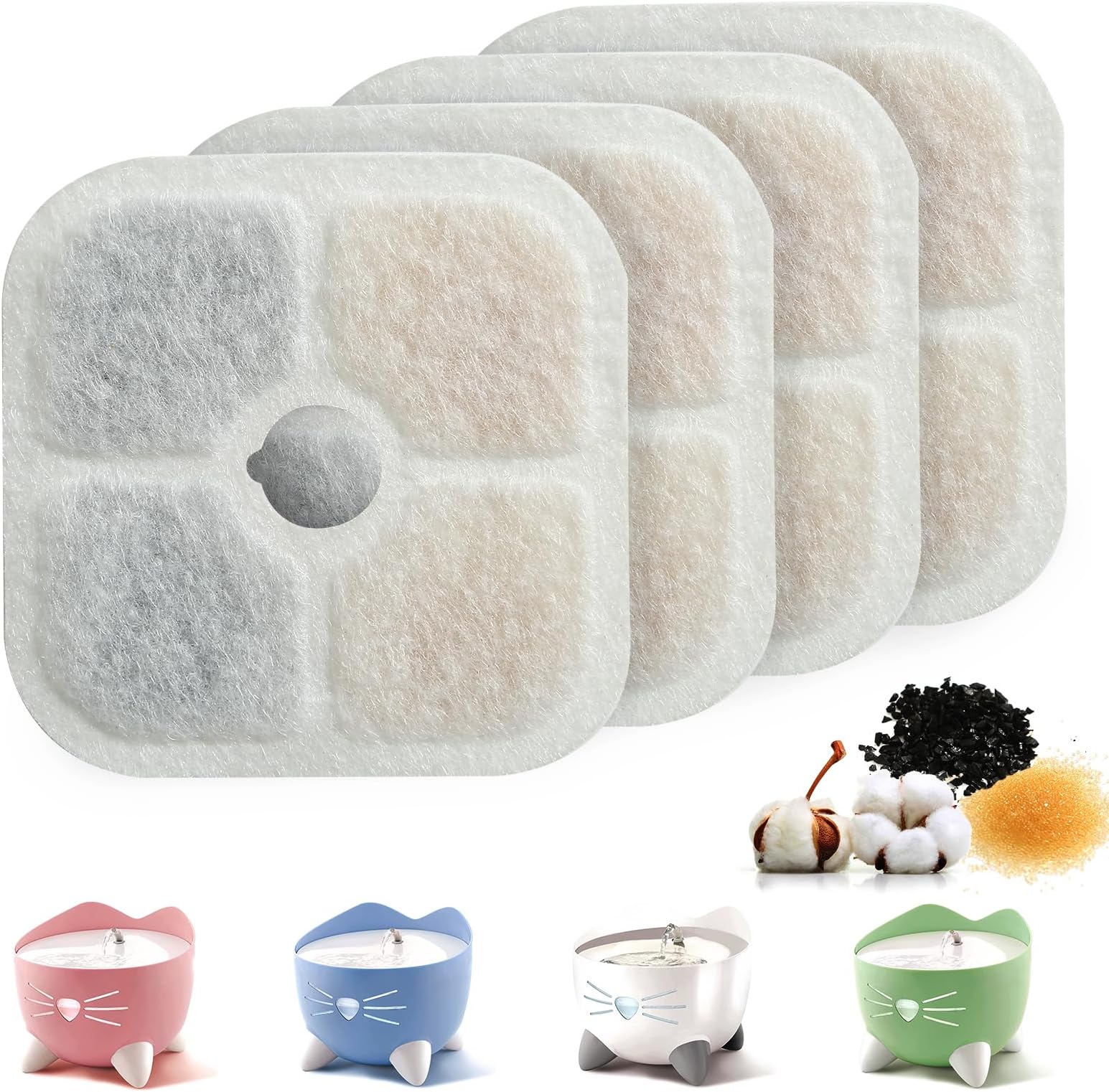 Catit PIXI Cat Drinking Fountain Filter, Triple Action Water Filter, 6