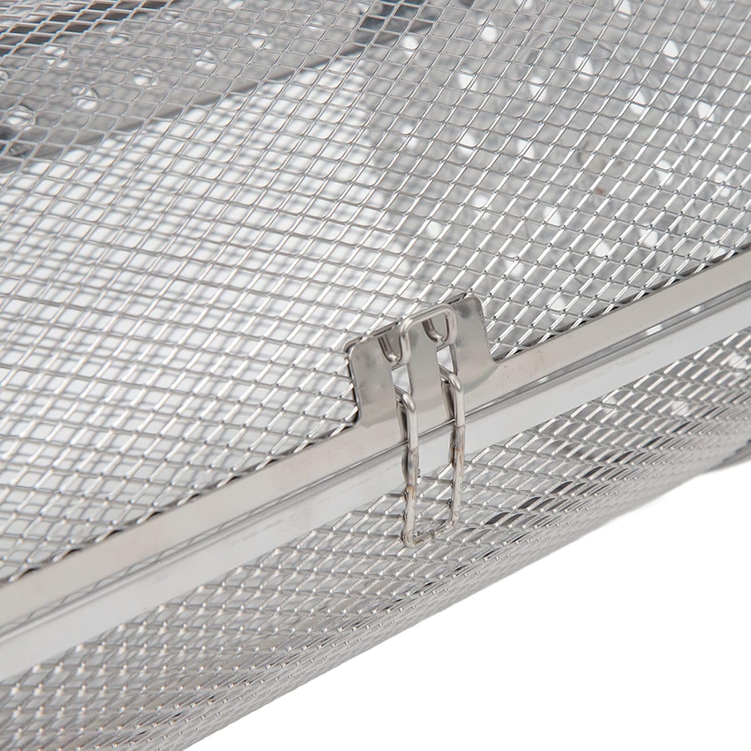 Tyenaza Rolling Grill Basket, Stainless Steel BBQ Rolling Basket Fork Wire Mesh Cylinder Grill Basket Portable Outdoor Camping Non-Stick Barbecue Bag for Camping Picnic Party (Long 23CM)