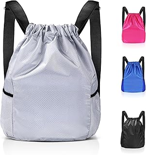 Lychico Waterproof Drawstring Bags, Swim PE Backpack Bag for Men & Women, Sports Gym, Travel, Swimming, Beach, Large Daypack