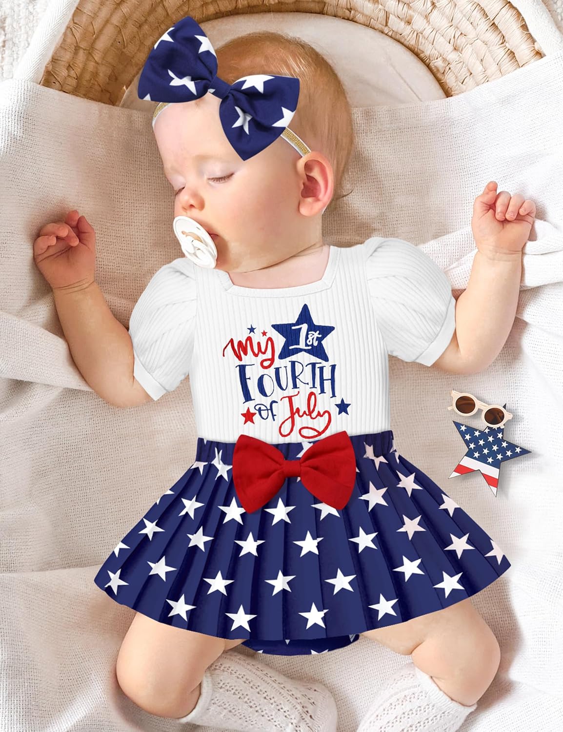 KANGKANG Baby Girl Clothes Short-sleeve Square Neck Romper + Floral Pleated Skirts Shorts Headband Spring Summer Outfits