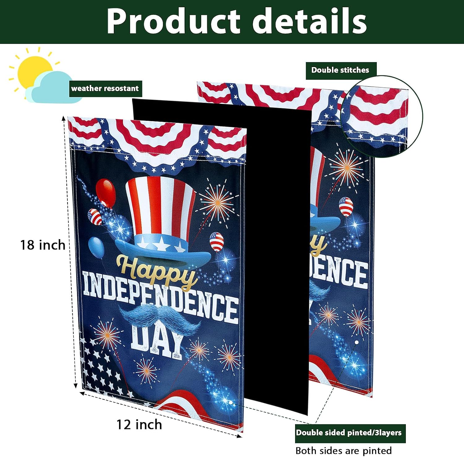 14 Sets Seasonal Garden Flags Summer Holiday Independence Day Yard Flag Double Sided Design Garden Flag with Anti-Wind Clip and Stopper for Most Seasons and Holidays, 12 x 18 Inch
