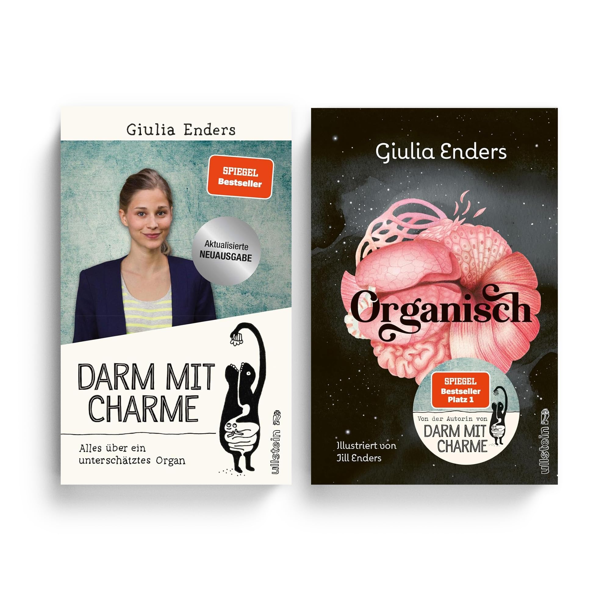 Giulia Enders Buchset – Darm mit Charme Neuauflage und Organisch – Gesundheits-, Ernährungs-Bestseller, zwei lehrreiche Bücher, humorvoll und wissenschaftlich erklärt, mit einem exklusiven Lesezeichen