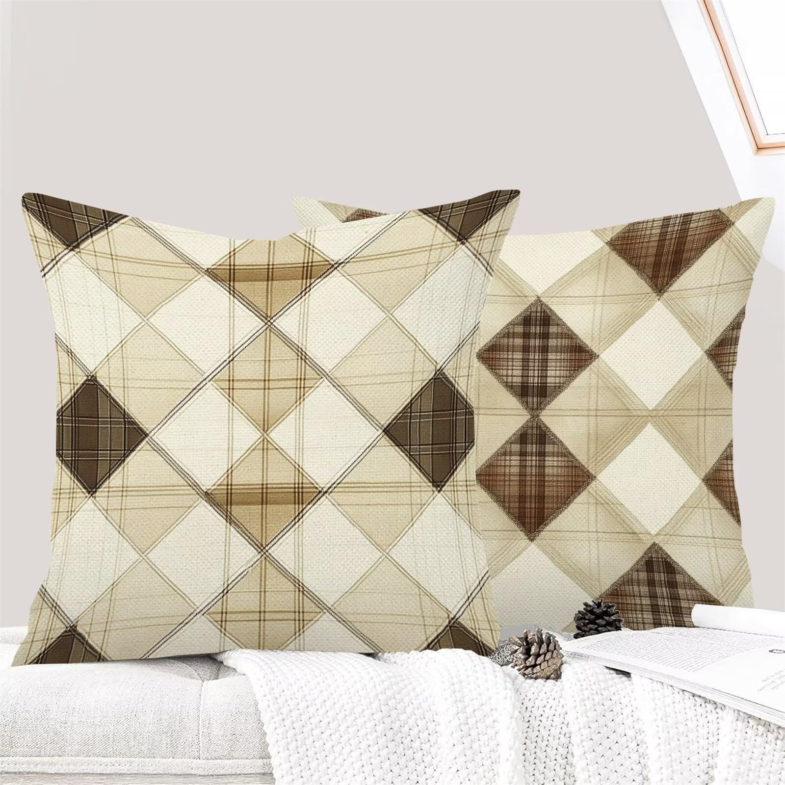 Europa settentrionale Geometria ( 2 ) Cuscini da Esterno 40x40 cm Federe Cuscini Divano Set di 4 Soft Copricuscini Divano, Con Cerniera Invisibile, Stampato su due lati per Giardino Balcone Decor m-35