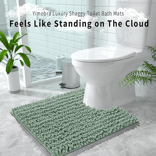 Miniatura 405 de Yimobra - Tapete de baño largo de felpilla, grande de 55.1 x 24 pulgadas, microfibra gruesa, absorbente, extrasuave, antideslizante, peludo, lavable