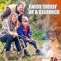 Vista 4 de BRIOUT - Varillas extensibles de acero inoxidable para asar malvaviscos - Palos para s'mores para hoguera de 81 cm de largo, pinchos para s'mores