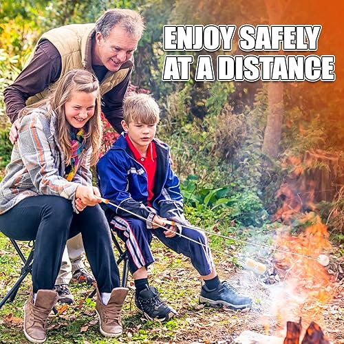 Miniatura 4 de Briout Varillas extensibles de acero inoxidable para hoguera de 32 pulgadas de largo, accesorios para fogatas, accesorios para fogatas, artículos