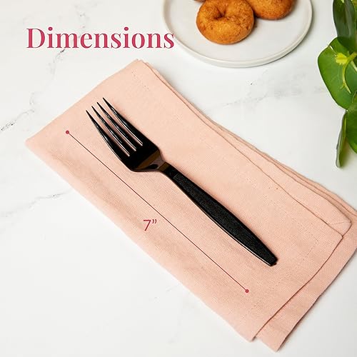 Miniatura 9 de Prestee 100 tenedores de plástico dorados resistentes, tenedores de plástico dorado pesados, cubiertos de plástico de lujo, elegantes tenedores