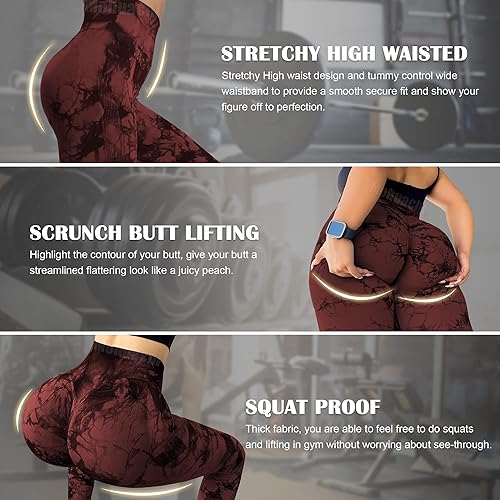 Miniatura 4 de MOHUACHI Leggings para mujer con levantamiento de glúteos para mujer, sin costuras, cintura alta, pantalones de yoga, gimnasio, mallas de glúteos