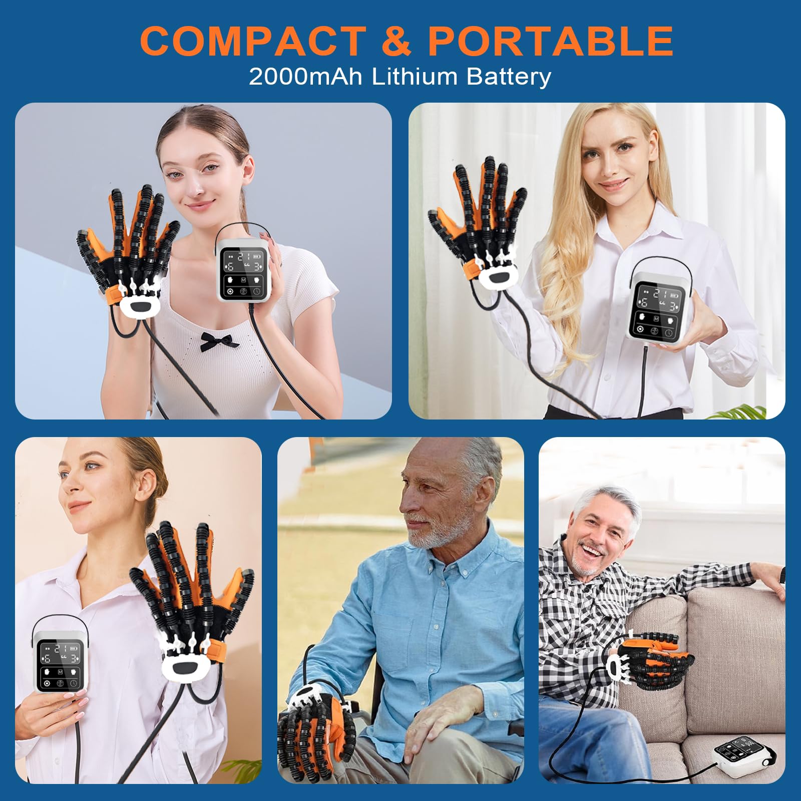 Rehabilitation Robot Glove for Stroke Recovery - Robotic Hand Therapy Glove for Left or Right Fingers Strength Training Device for Hemiplegia for Mobility & Rehab Training (Left Hand - XL)
