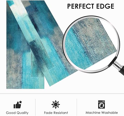 Miniatura 10 de Emvency Camino de mesa de granja, pintura artística abstracta gris y marrón oscuro para cocina, mesa de café, cenas familiares, fiestas, bodas,