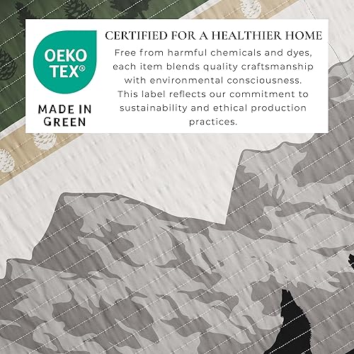 Miniatura 9 de Great Bay Home Juego de colcha reversible de 3 piezas para cabaña de bosque tamaño Queen, para todas las estaciones, cómodo y suave, Truckee