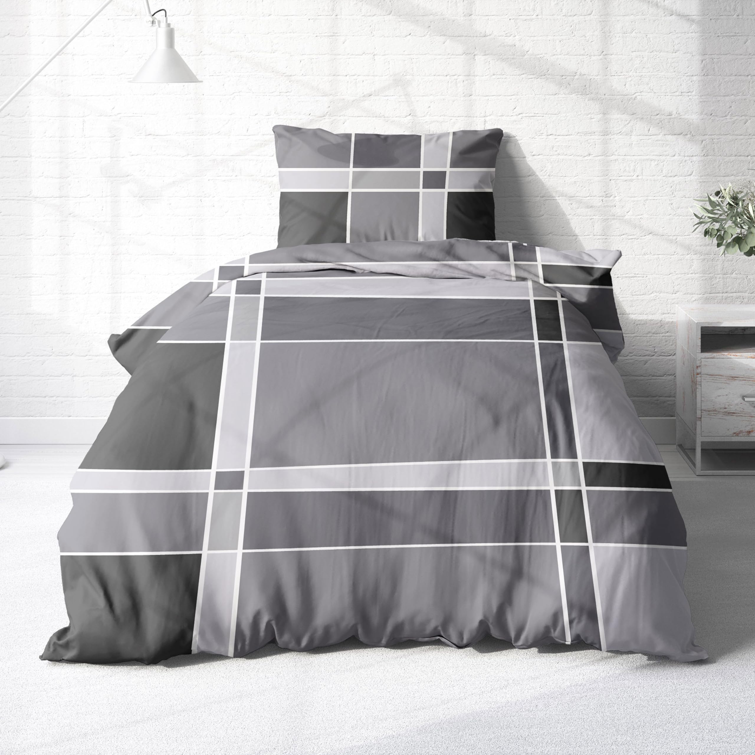 Träumschön Biber Bettwäsche Set 2-tlg 135x200 Cm – Flauschige Winterbettwäsche In Lavendelblau
