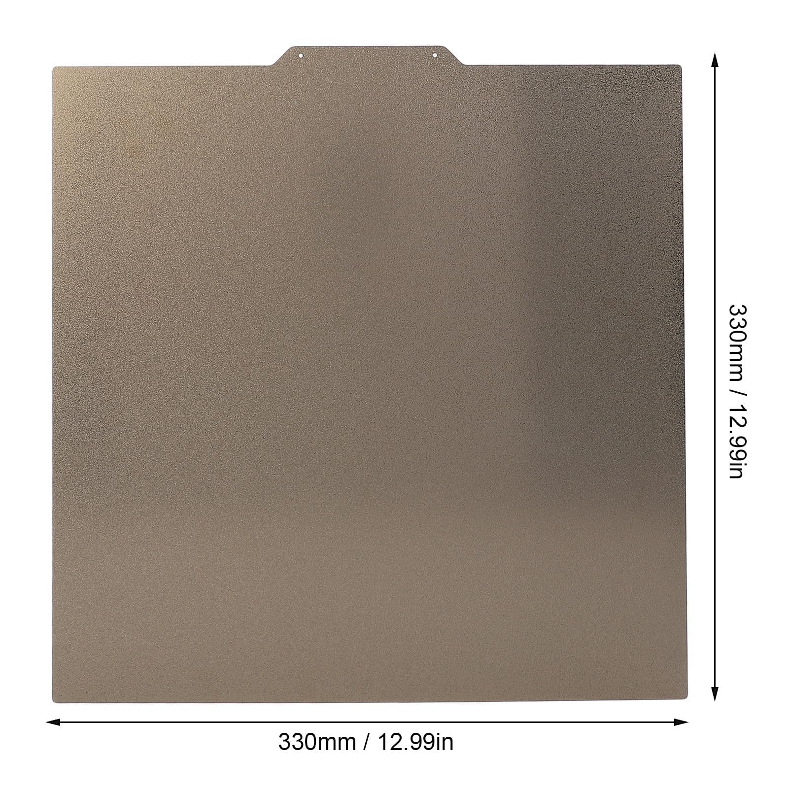 Plaque PEI Double Face Texturée 330x330mm Compatible avec Qidi X Maximum 3 FLSU XY Troxy X3S X5SA Geetch A30 PLA TPU PETG ABS Nylon