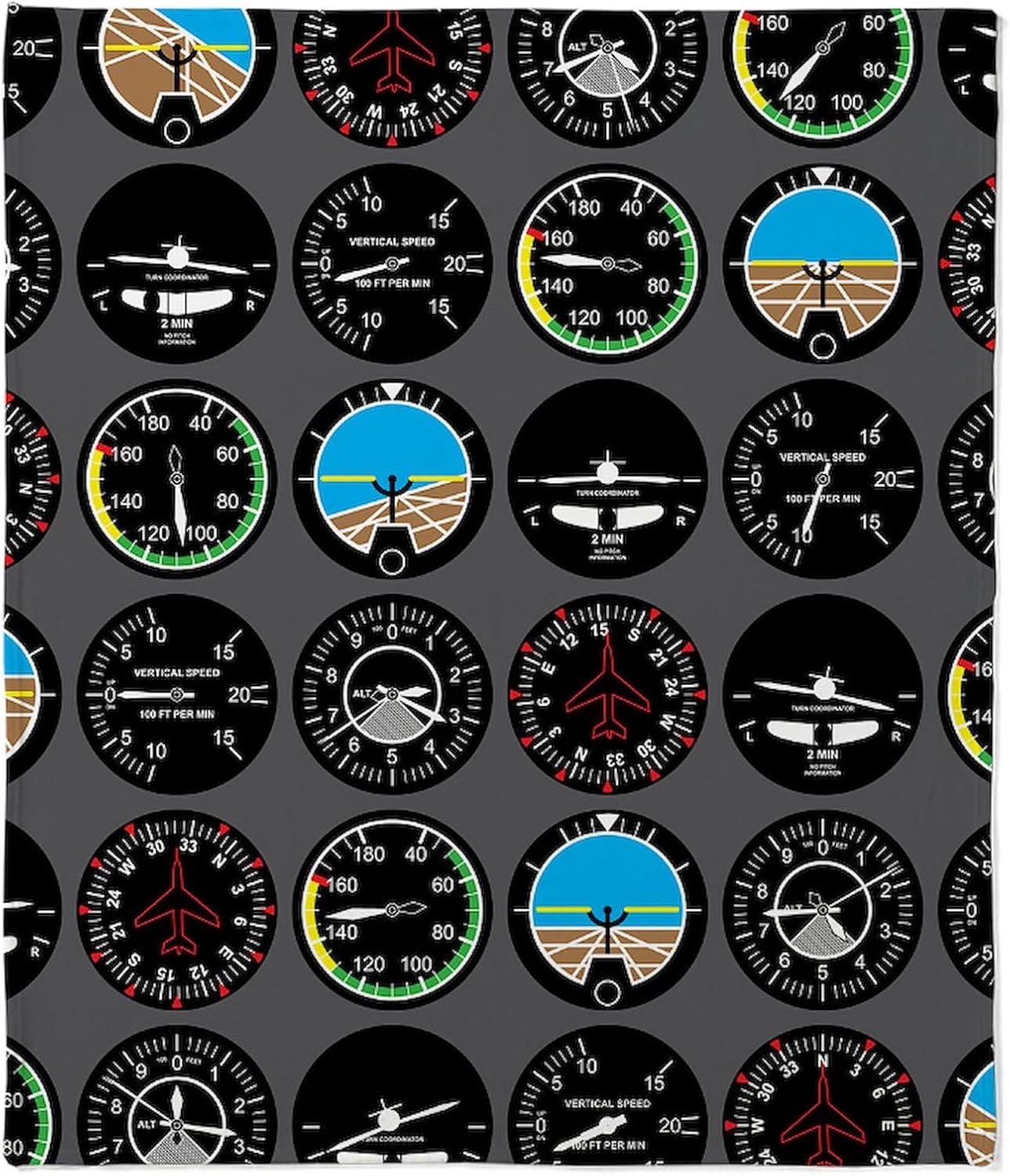 CafePress Flight Instruments Throw Blanket Super Soft Fleece Plush Throw Blanket, 60"x50"