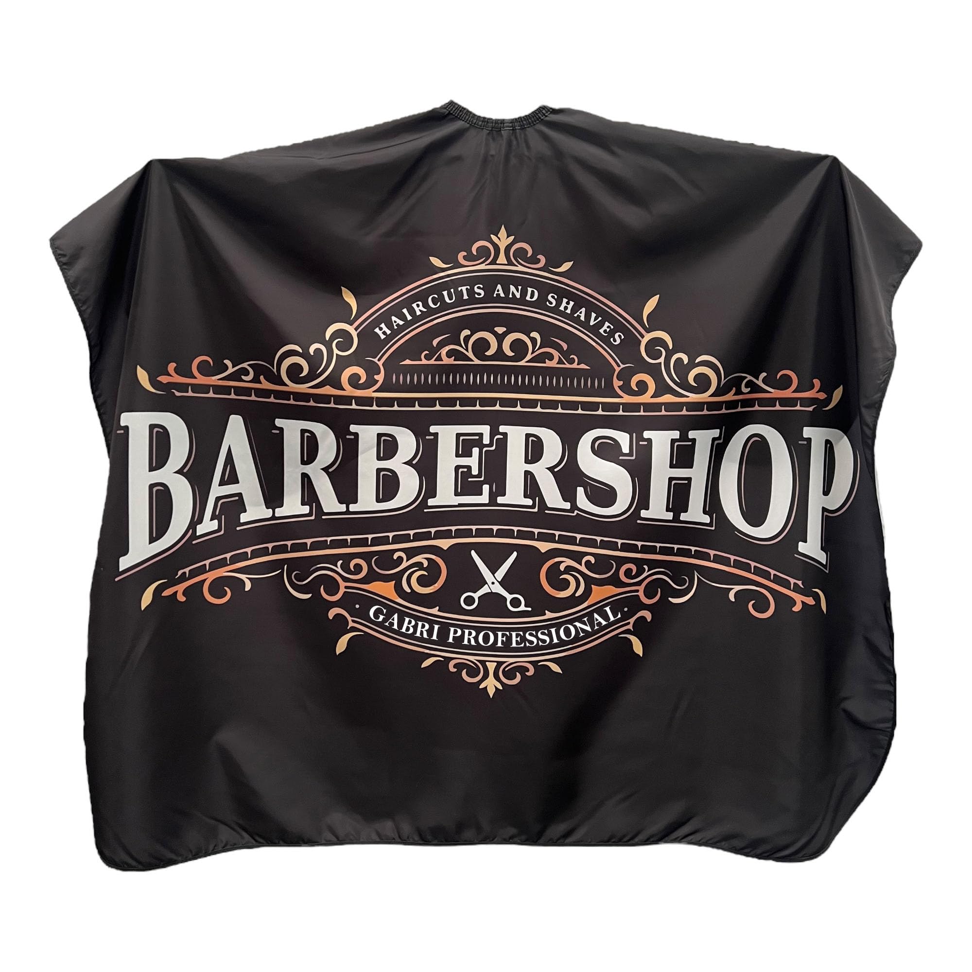 Gabri Professional Barber Cape Gown - Premium Hairdressing Cape for Hair Salon - Waterproof Hair Cutting Capes and Gowns for Barber Shops (Printing Black, 160cm (L) x 140cm (W))