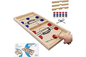 Family Fun with 22.4" Fast Sling Puck Game-Slingshot Fast-paced Tabletop Hockey Board Game.