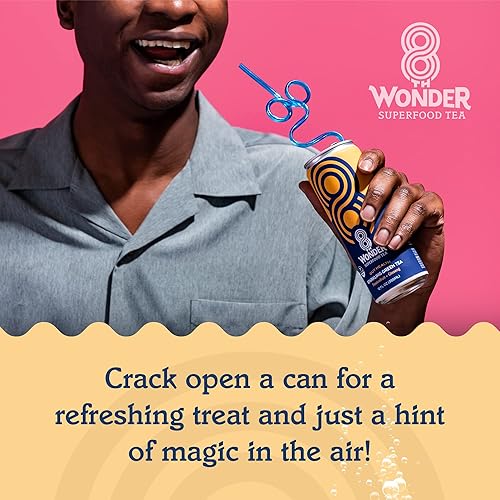 Miniatura 7 de 8th Wonder Té espumoso superalimento con jugo de fruta real, paquete variado, superalimento Chai, té verde, oolong, rooibos y matcha, 5 unidades