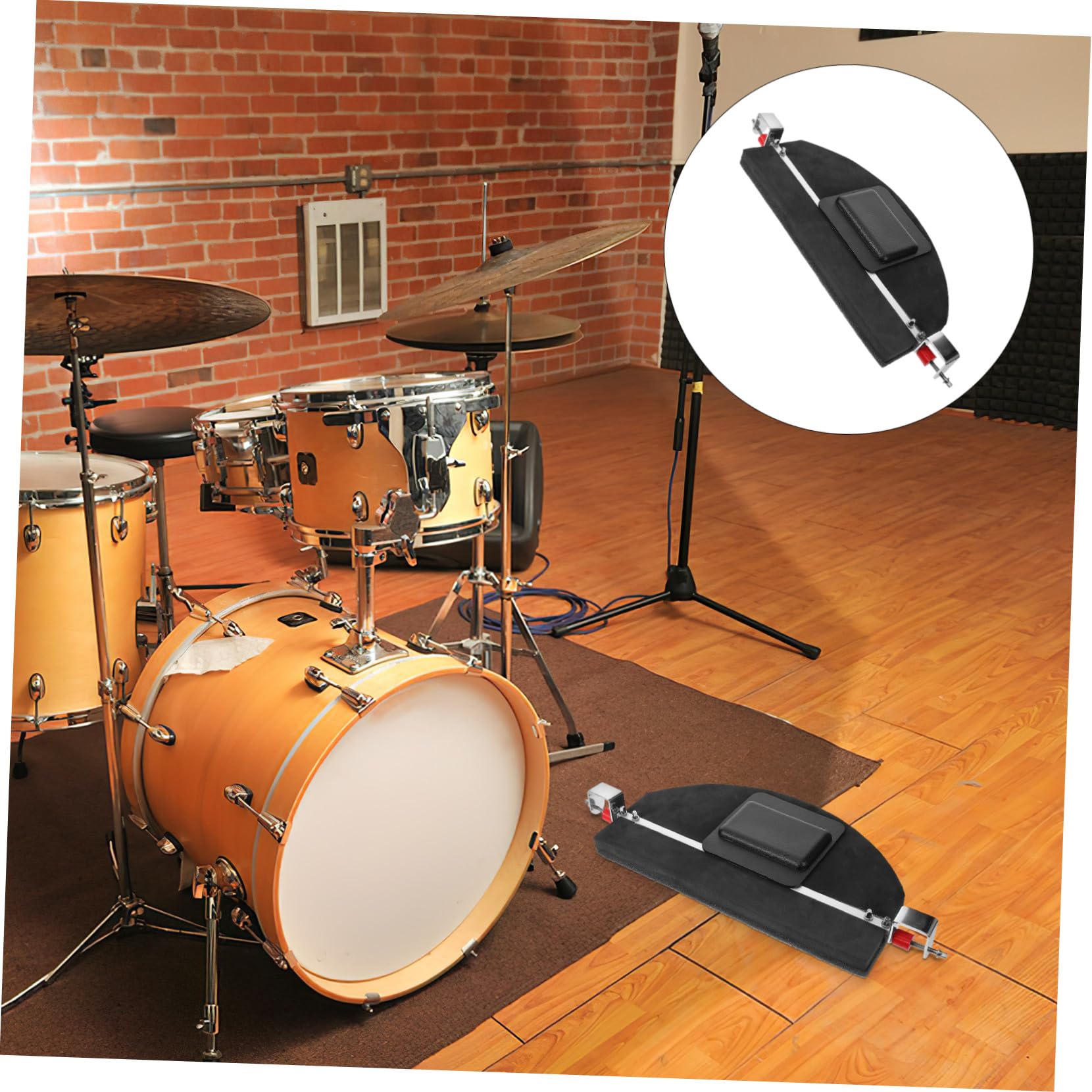 Pad de Silenciamiento para Batería Goma Negra, Amortiguador de Vibraciones y Almacenamiento Conveniente para Práctica y Reducción de Ruido