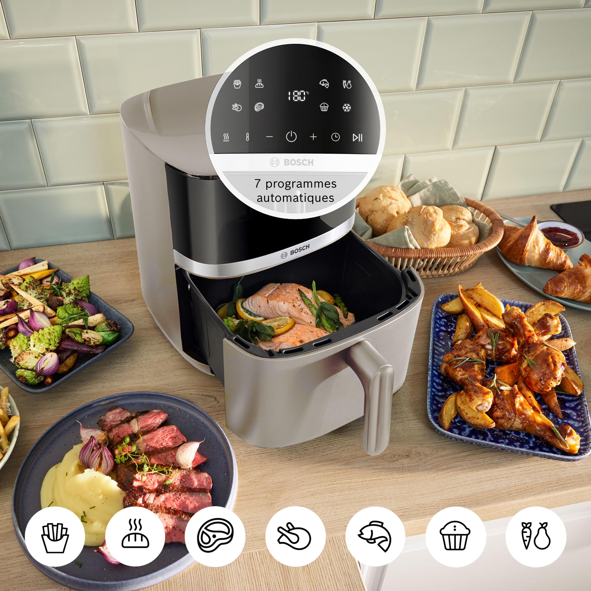 Bosch MAF462C0 Série 4 - Friteuse sans huile XL, Nettoyage facile et rapide