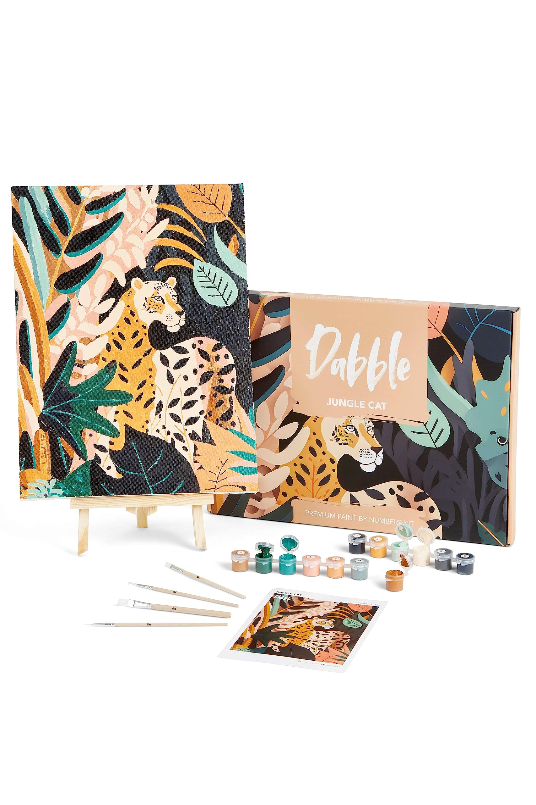 Dabble Paint by Numbers Kit – Paint by Numbers for Adults Beginners with Canvas Frame, Painting Kit for Adults, Flowers Design