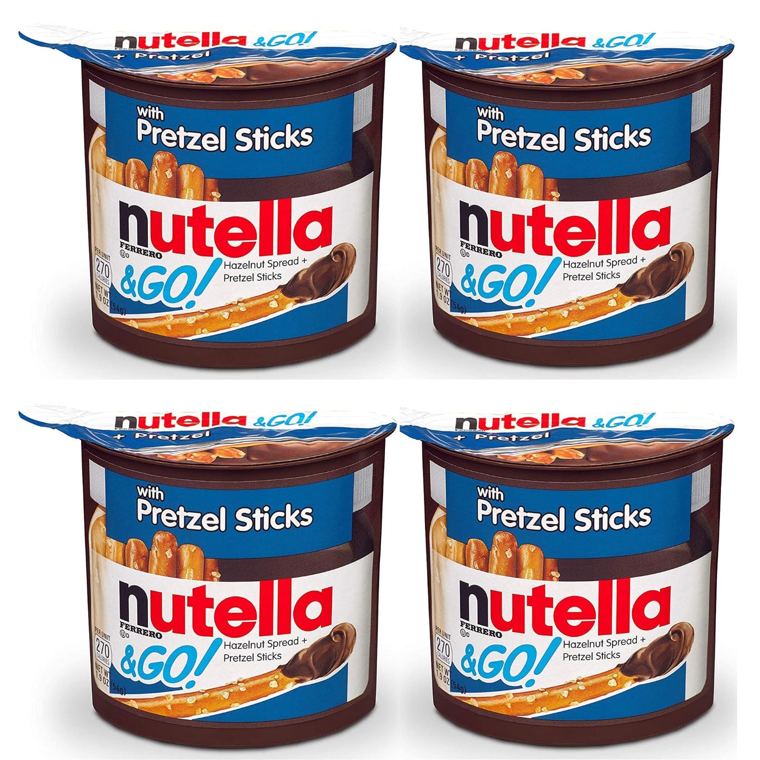 Nutellas Hazelnut Spread & Pretzels Sticks & Go! "Blue" (Pack of 4), 54g Each (Imported) (B0D7VQ1MBC) Amazon Price History, Amazon Price Tracker