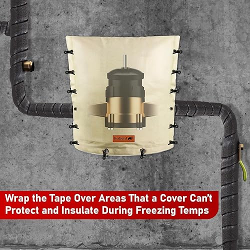 Miniatura 10 de Redford Supply Co. 4 pulgadas x 14 pies, aislamiento de tubería de aire acondicionado, envoltura aislante de tubería para exteriores para protección