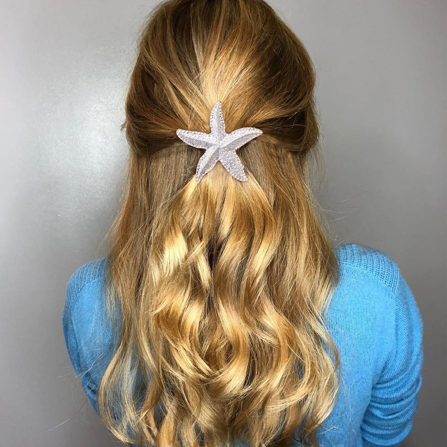 HINZIC 6PCS Starfish Hair Clips, Mermaid Sea Star Ponytail Holder Gold Silver Glitter Bangs Side Barrettes Hair Accessories for Women Halloween Christmas Beach Wedding Birthday : Beauty & Personal Care