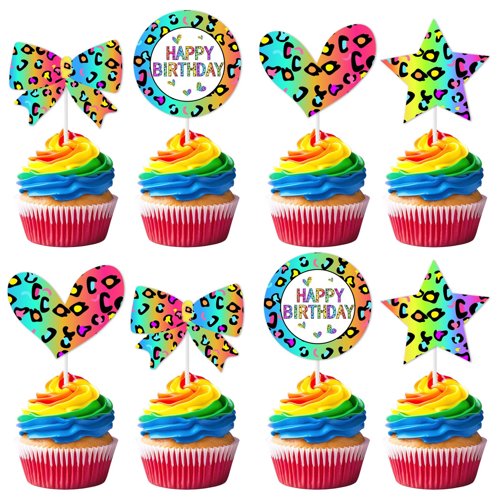 Regenbogen Gepard Geburtstagsdeko Set – Mit Hintergrund, Banner, Cake Topper & Ballons Für Dschungel Safari Party