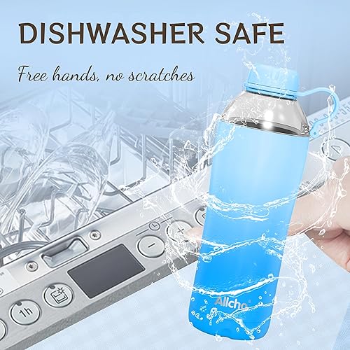 Miniatura 9 de Botella de agua aislada para mujer, botellas de agua de acero inoxidable de 18 onzas, doble pared, 2 tapas (vaso y vaso), hidrata y cafeína, regalos