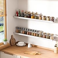 Vista 6 de upsimples Estantes flotantes para pared, estantes de pared para decoración y almacenamiento, juego de 6, estante de madera montado en la pared