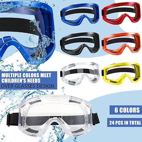 Miniatura 4 de 24 gafas de seguridad para niños, gafas de ciencia para adultos, gafas protectoras de laboratorio para el hogar, el aula y el trabajo (multicolor)