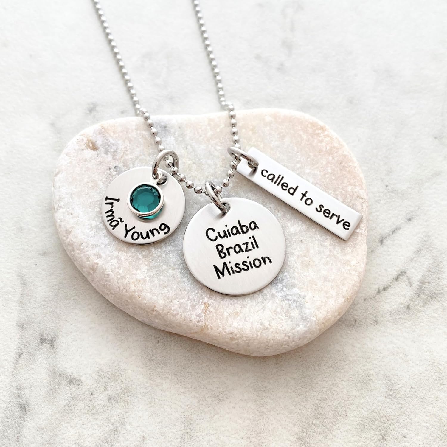 Oaklee Mae LDS Missionary Necklace - Personalized Mormon Mission Jewelry - Sister Missionary Gift - N1246
