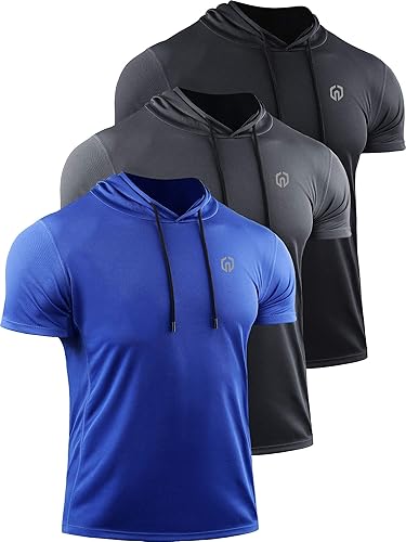NELEUS Dry Fit - Camiseta deportiva sin mangas para correr con capucha
