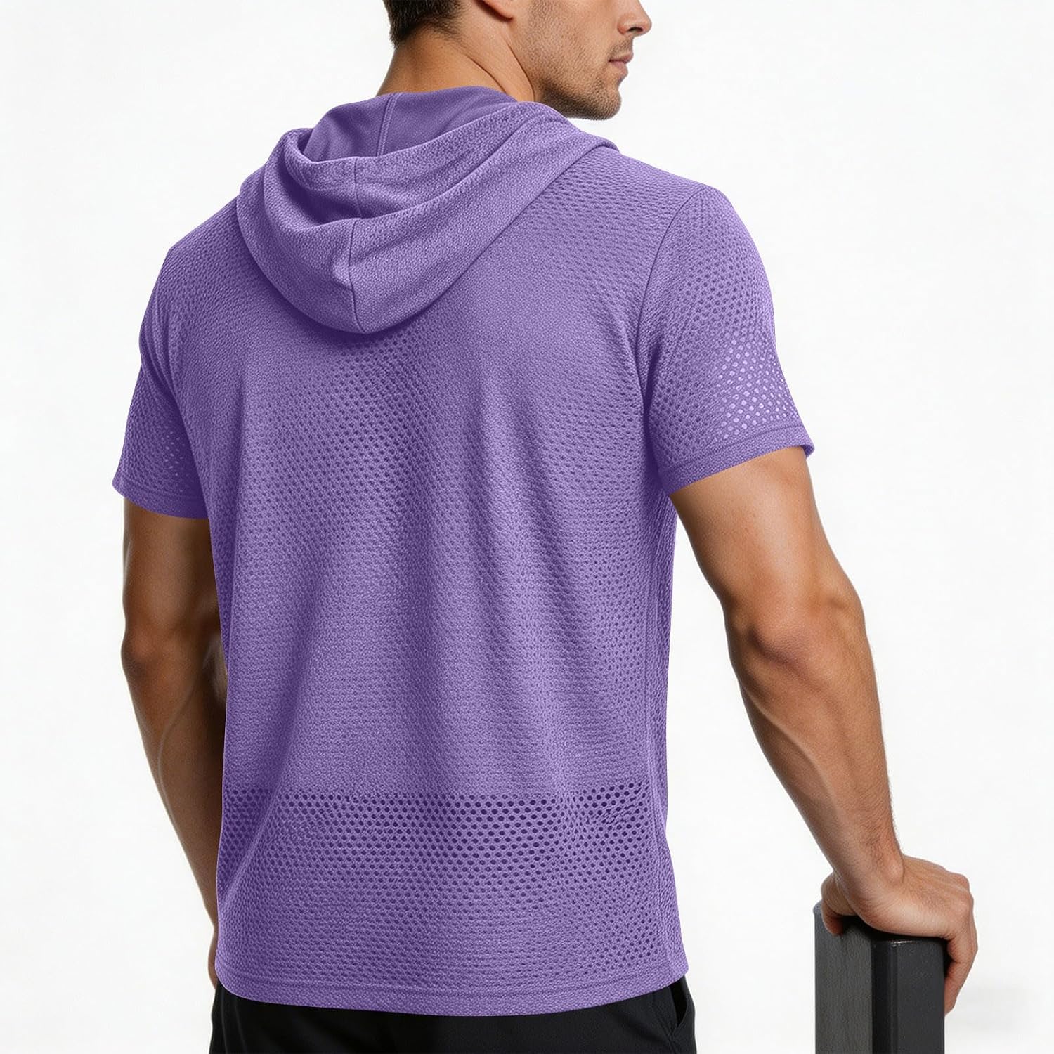 Men's Athletic Hooded T-Shirts Basic Mesh Tees Tops Casual Athletic Hiking Breathable Summer T Shirts for Men