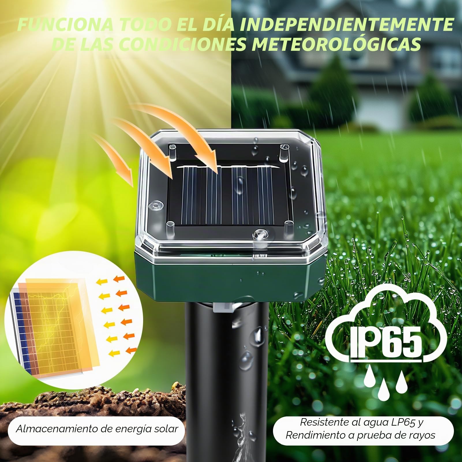 4 Piezas Ahuyentador de Topos Solar y Ultrasónico, Repelente para Topos, Ratas, Serpientes, Conejos, Ardillas y Ratones en el Jardín y para Cámping, Impermeable