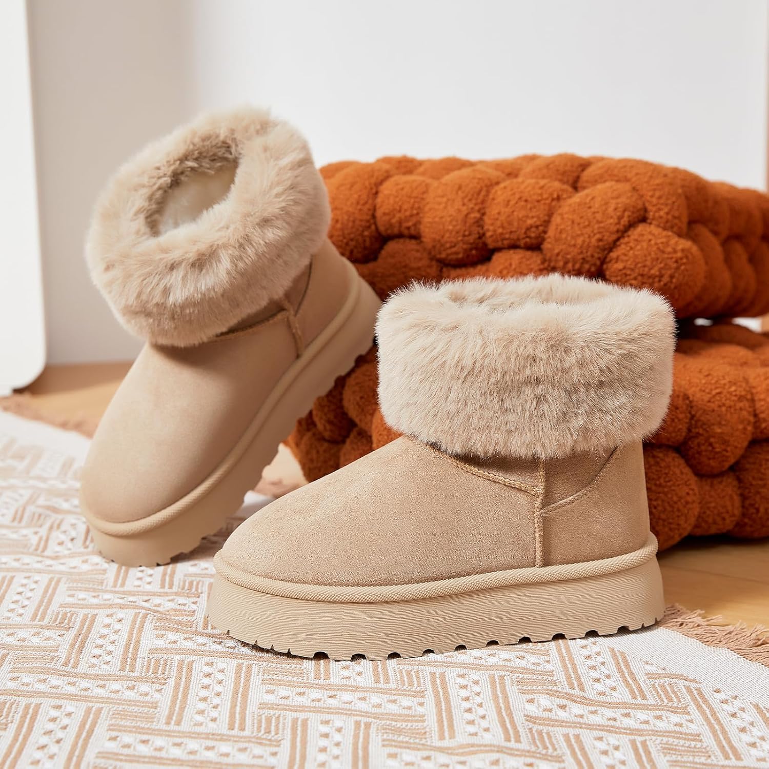 Iarus Winter Boots for Women Platform Snow Boots Fuzzy Womens Ankle Booties Comfortable Short Mini Boot - Image 7