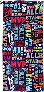 iscream All Star MVP Sports Print 100% Cotton Velour Beach Towel Drawstring Bag Combo