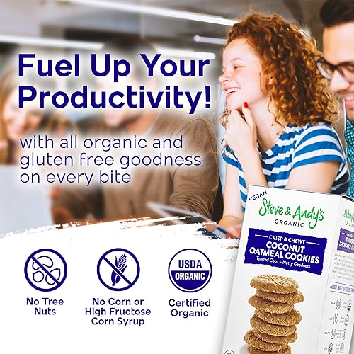 Miniatura 7 de Steve & Andy's Galletas orgánicas y sin gluten (avena vegana y coco, 2 cajas)