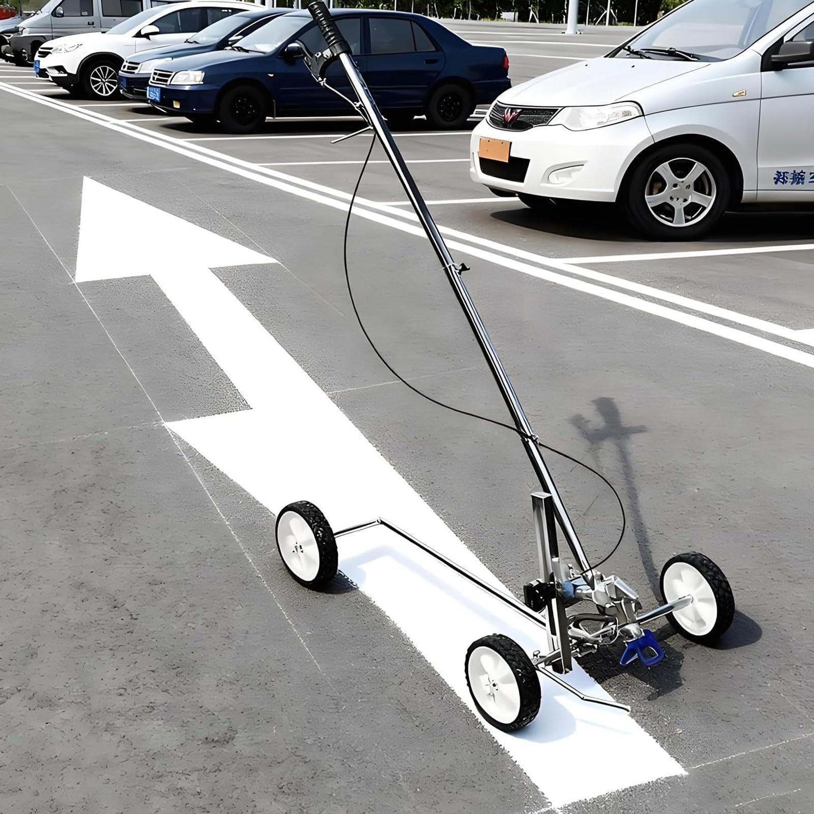 LYJIANGXIN Striping Paint Machine, Parking Line Paint Applicator with Sprayer-Gun 5 Nozzles, Parking Lot Striping, Striping Line Marking Machine for Baseball Field Chalk Spray Paint Marking Wand