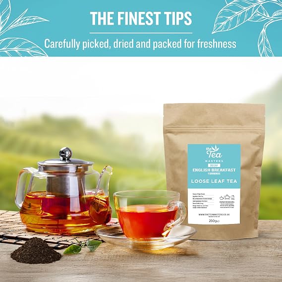 The Tea Masters Loose Leaf Tea - Decaf English Breakfast - Fannings (1x250g)