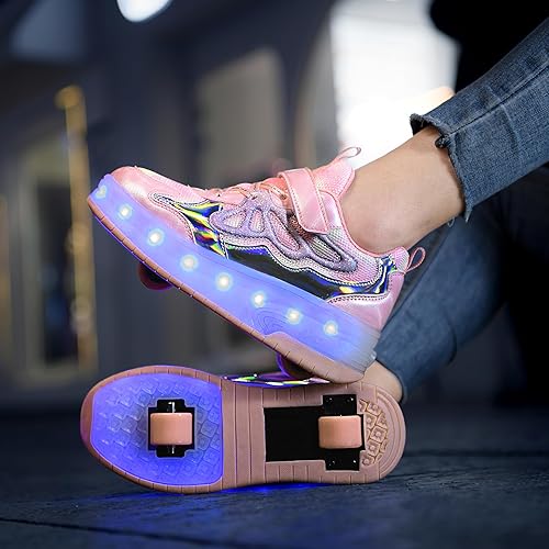 Miniatura 7 de Nsasy Zapatos de ruedas para niñas y niños con ruedas con luz LED, zapatos para niños