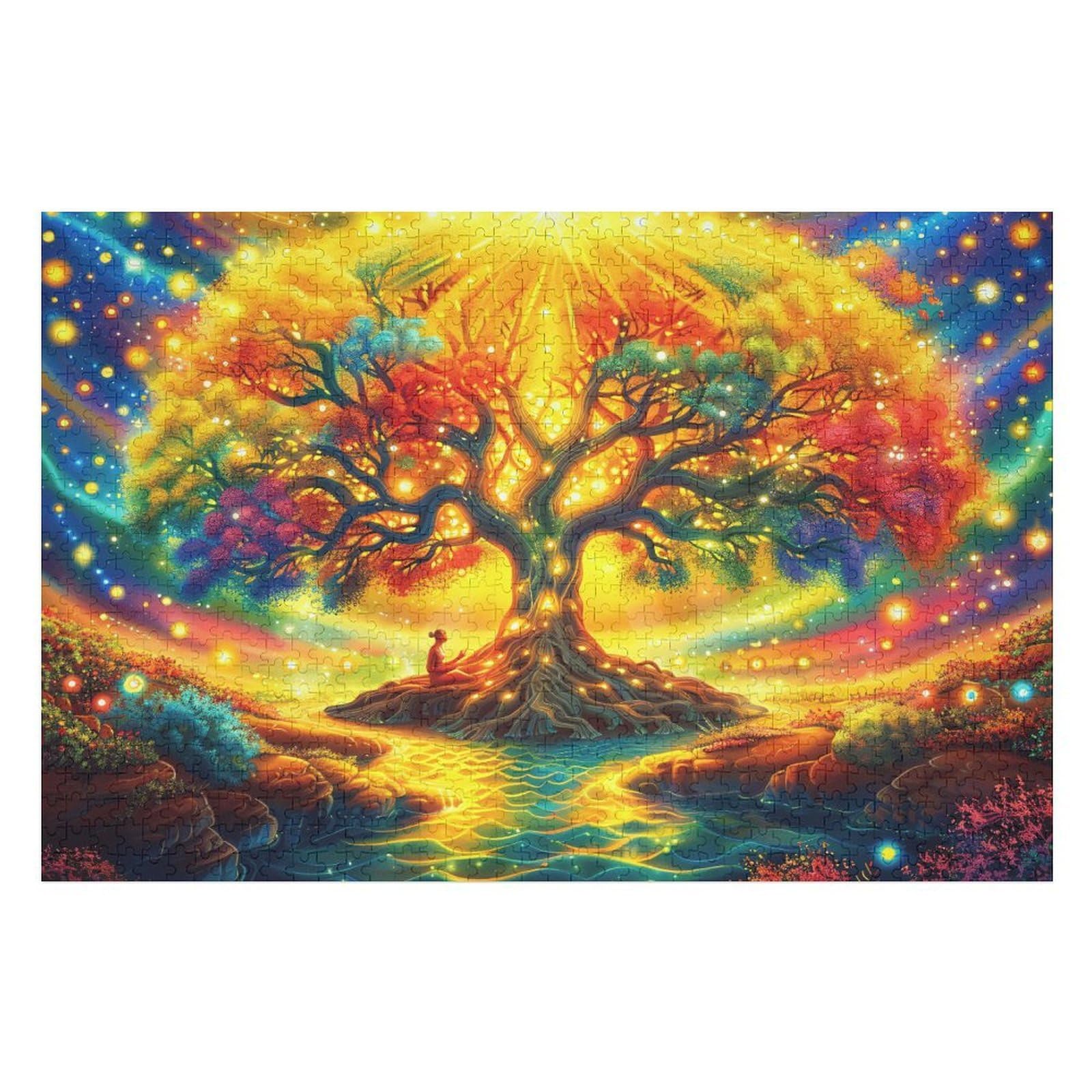 1000 Piece Jigsaw Puzzle for Adults Rainbow Tree of Life 75x50cm Summer Holiday Activity Great for Vacation Travel Home Leisure Relaxing Hobby Time Gift