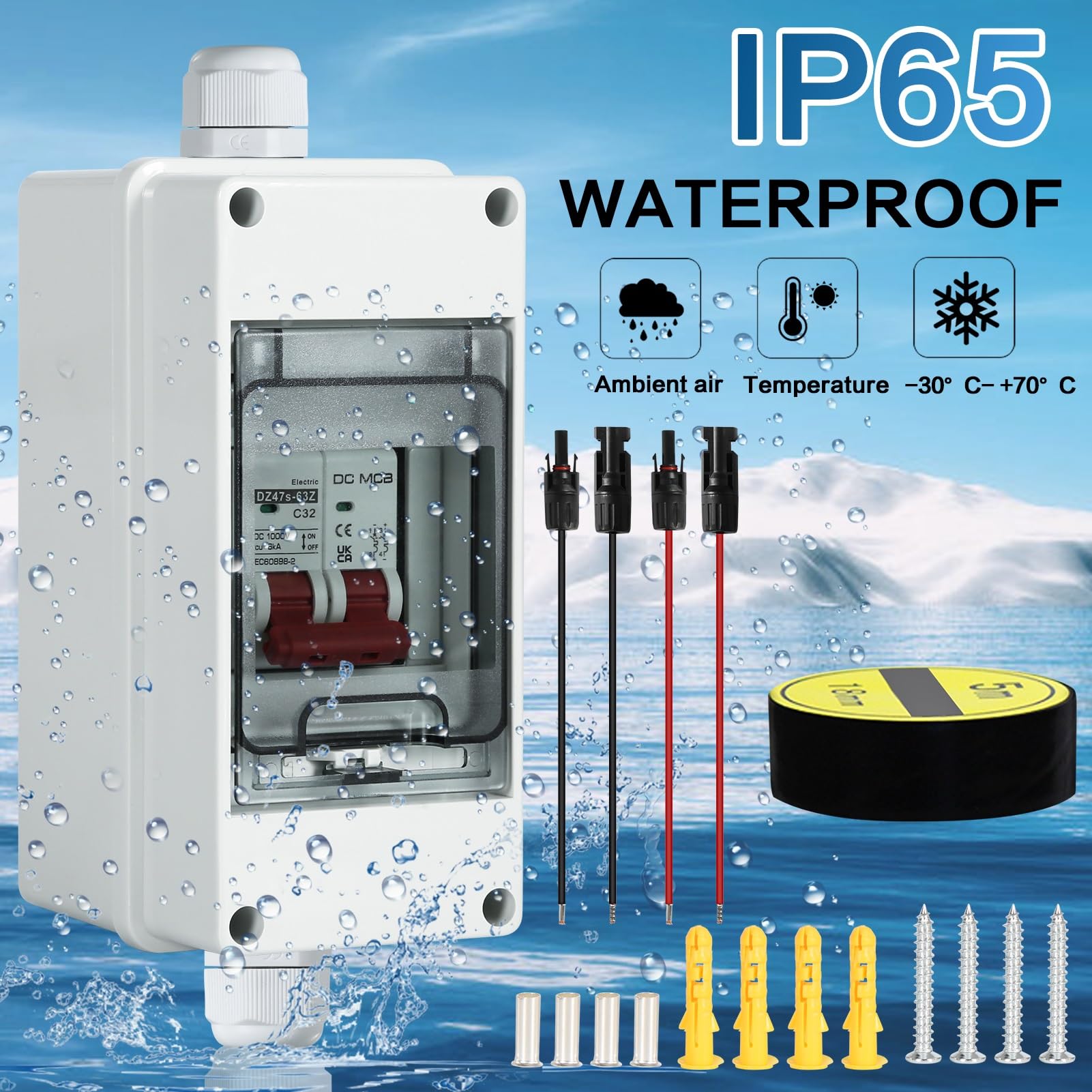 DC Trennschalter PV Anlage 32A 500V - IP65 Wasserdicht Für Solaranlagen