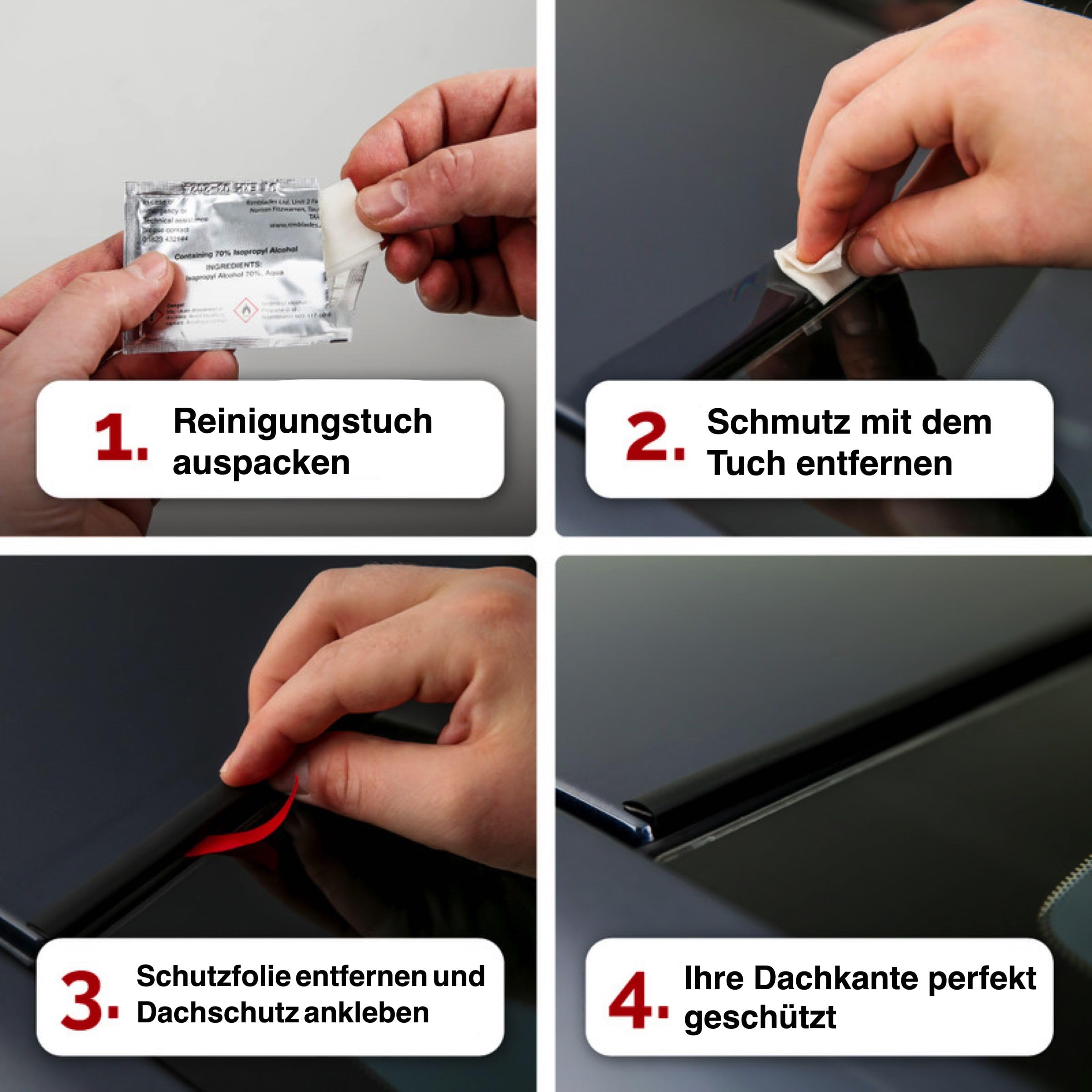 AROBA ARS035A Osłona krawędzi dachu, kompatybilna z Volkswagen Sharan Van 2 Generation (08.2010-06.2022) Roof Saver ochrona dachu