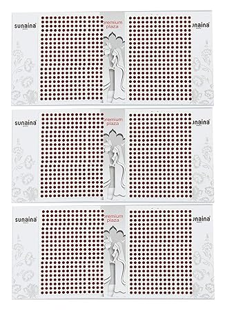 Sunaina Premium Plaza Maroon Outline Size -6 Bindis for Women [SPPSM106]