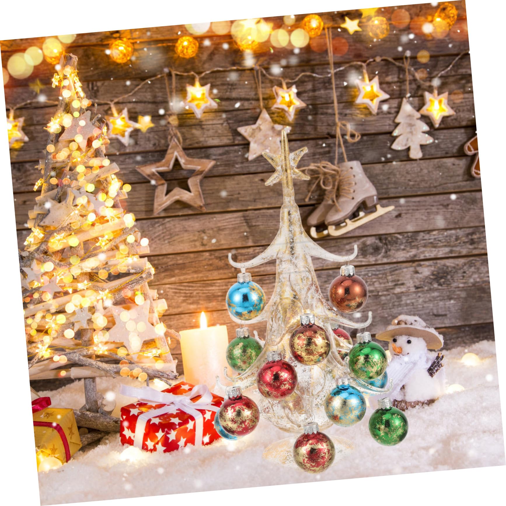 Árbol de Navidad de Grande Amarillo Adorno DIY Resistente para Escritorio Decoración Navideña Versátil con Festivos para Hogar